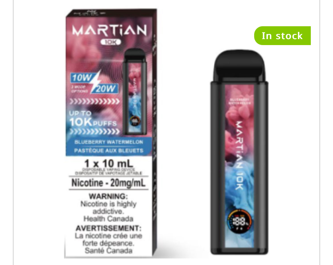 MARTIAN DISPOSABLE VAPE - 10000 PUFFS