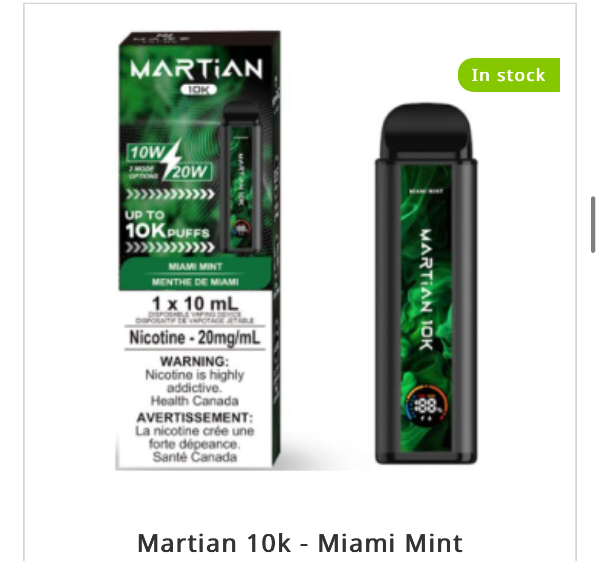 MARTIAN DISPOSABLE VAPE - 10000 PUFFS