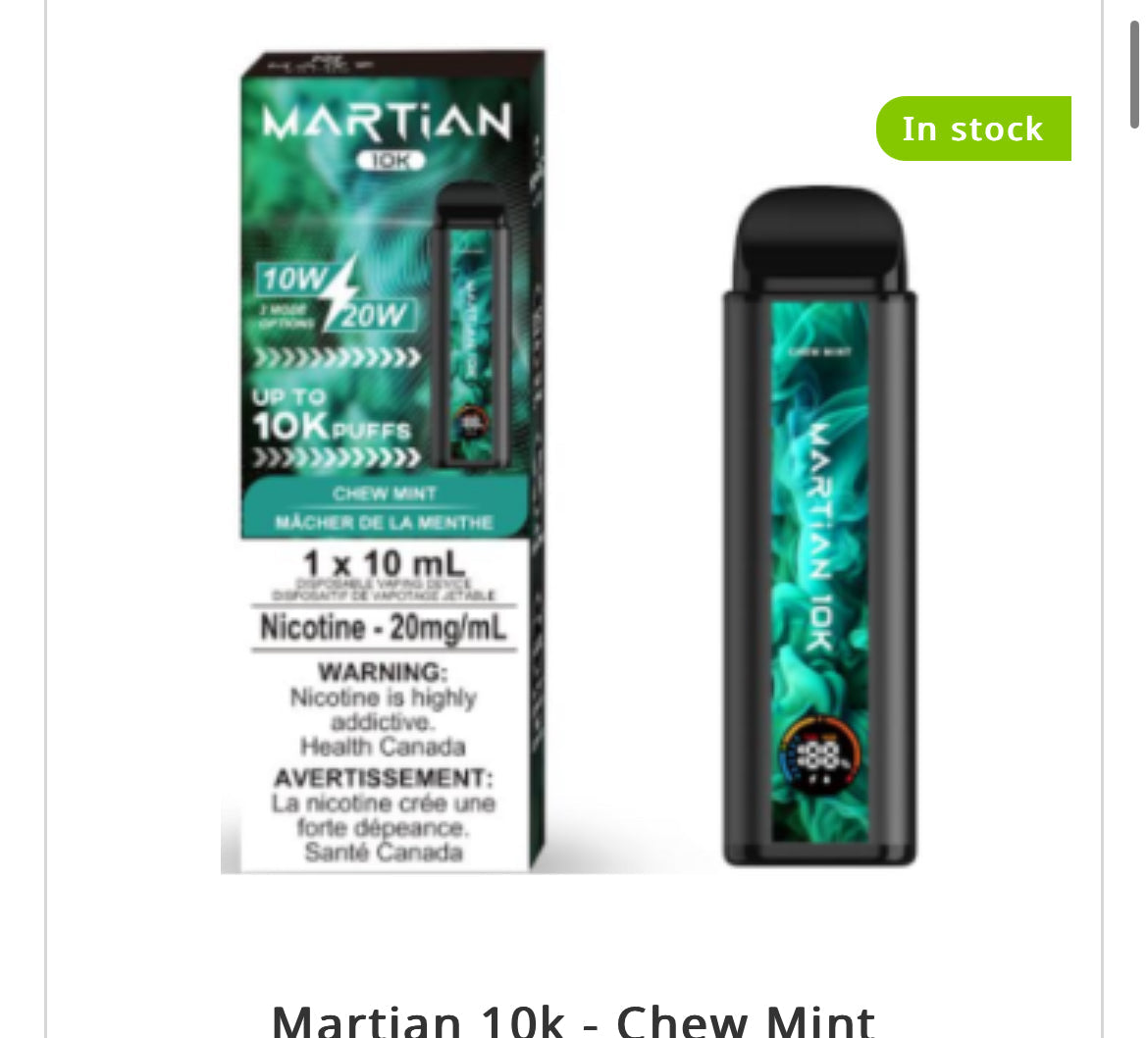 MARTIAN DISPOSABLE VAPE - 10000 PUFFS