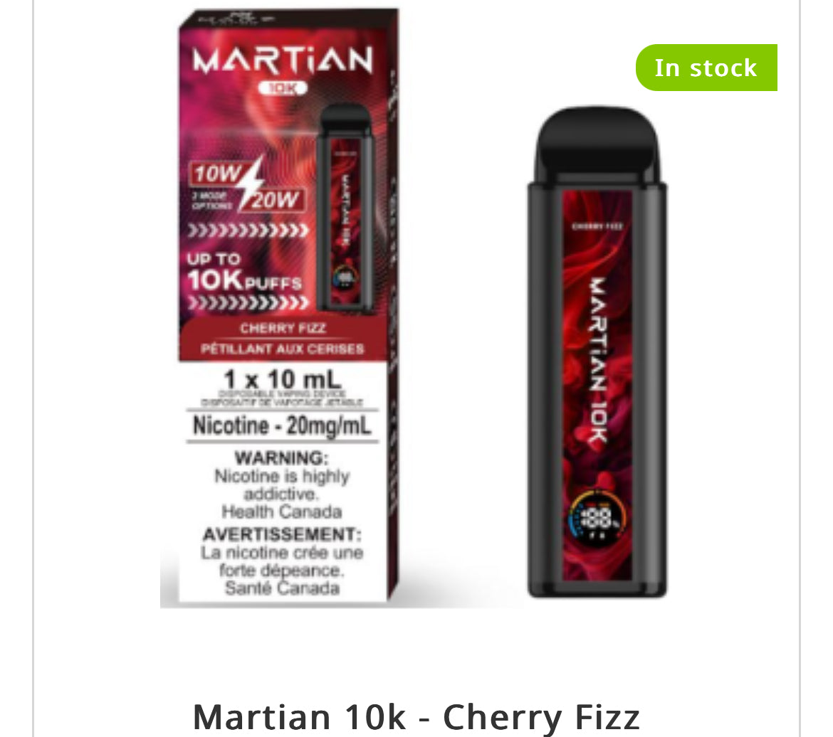 MARTIAN DISPOSABLE VAPE - 10000 PUFFS