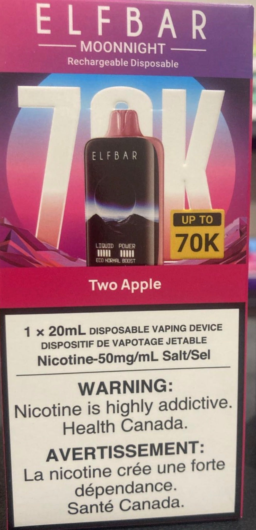 ELFBAR MOONNIGHT 70K 50mg/ml
