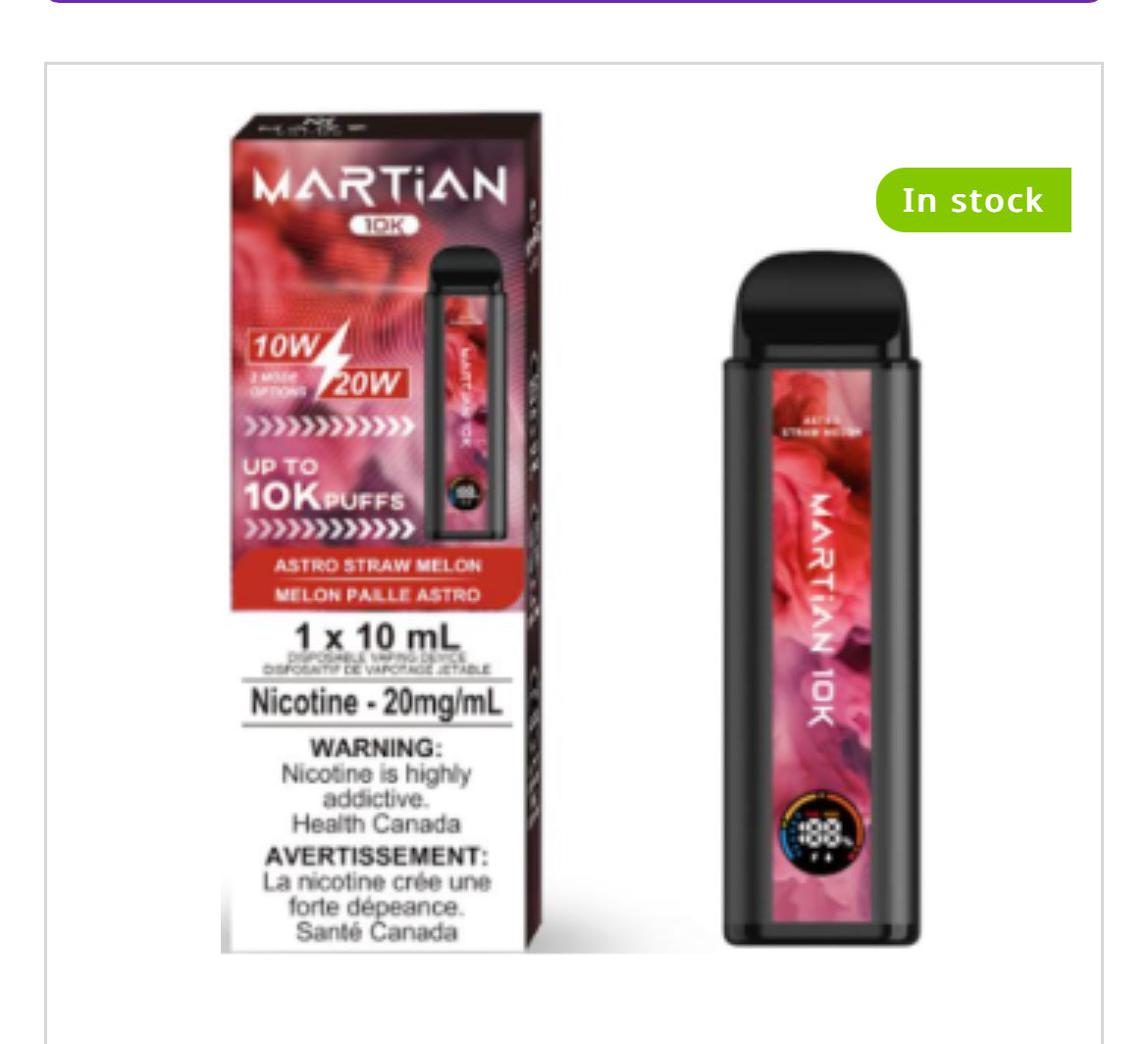 MARTIAN DISPOSABLE VAPE - 10000 PUFFS